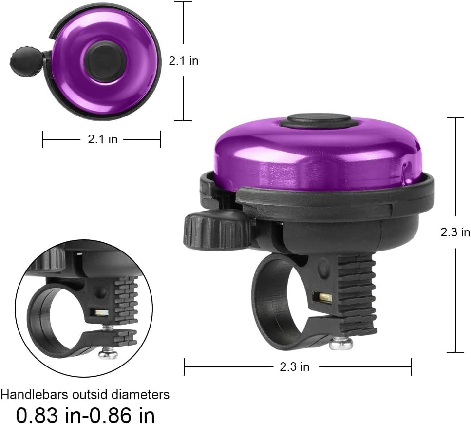 Classic Bike Bell, Aluminum Bicycle Bell, Loud Black-Right Hand Use-1 pack - Picture 190 of 253