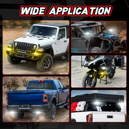 Image of LED Pod Light Yellow Off Road Driving Work Light Bar Cube | 4PCS CREE 3 Inch Light Pods 40W Combo Waterproof Bumper Fog Lights for Truck Pickup ATV UTV SUV 4x4 Motorcycle Boat