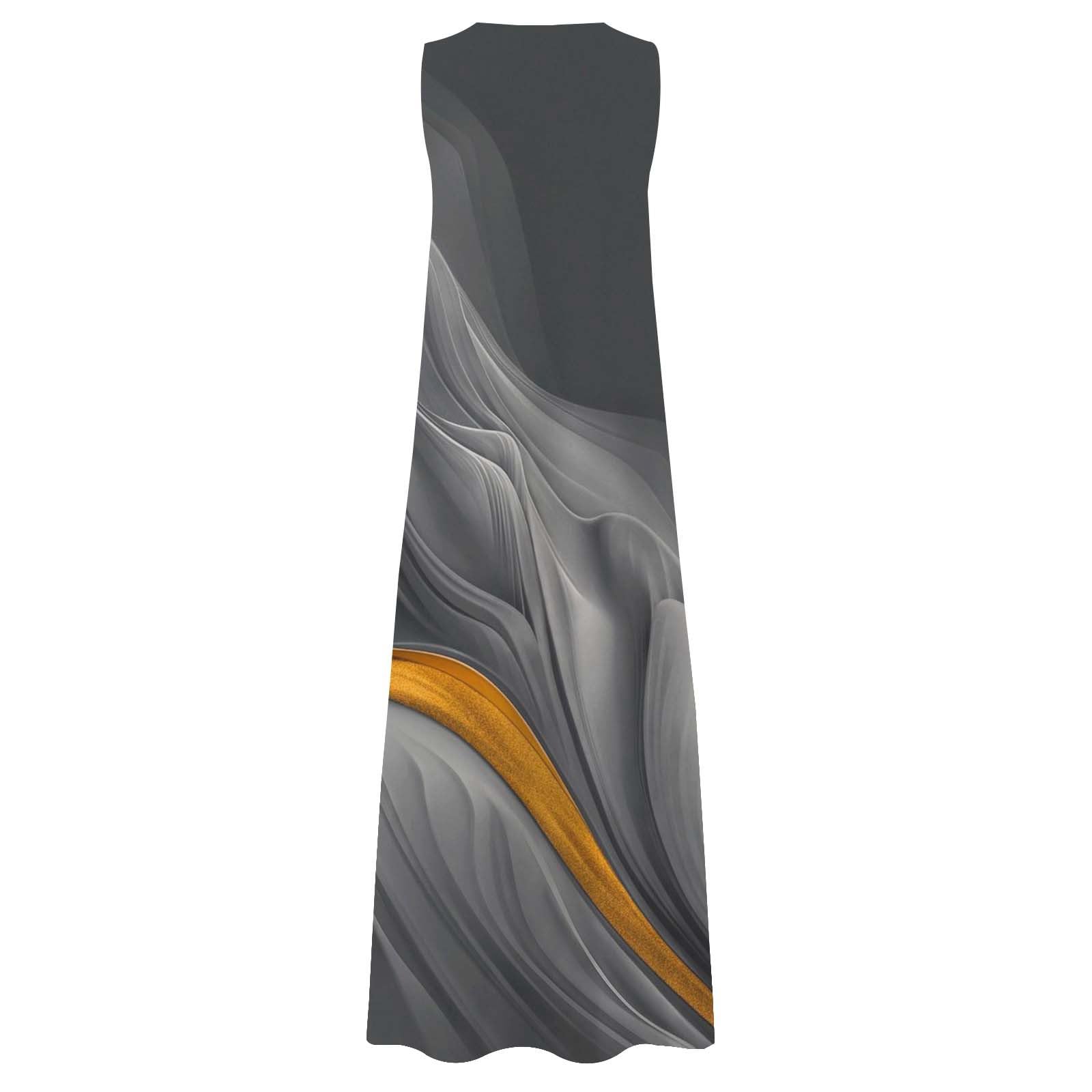 Robe Femme Chic Et Elegant Robe Longue Femme Maxi Imprimé Papillon d'Été Floral Grandes Tailles Robe de Cocktail l'été Boheme sans Manche avec Poches Ample Fluide Decontractée Sundress