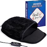 USB Heated Mouse Pad Hand Warmer - 3 Temperatures/Time Limits - Controller Included - Works with All PC Mice - Makes a Great Gift for PC Users
