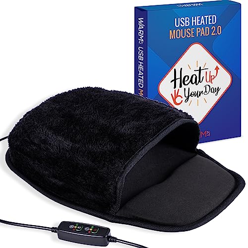 WOLVIO USB Heated Mouse Pad Hand Warmer - 3 Temperatures/Time Limits -…