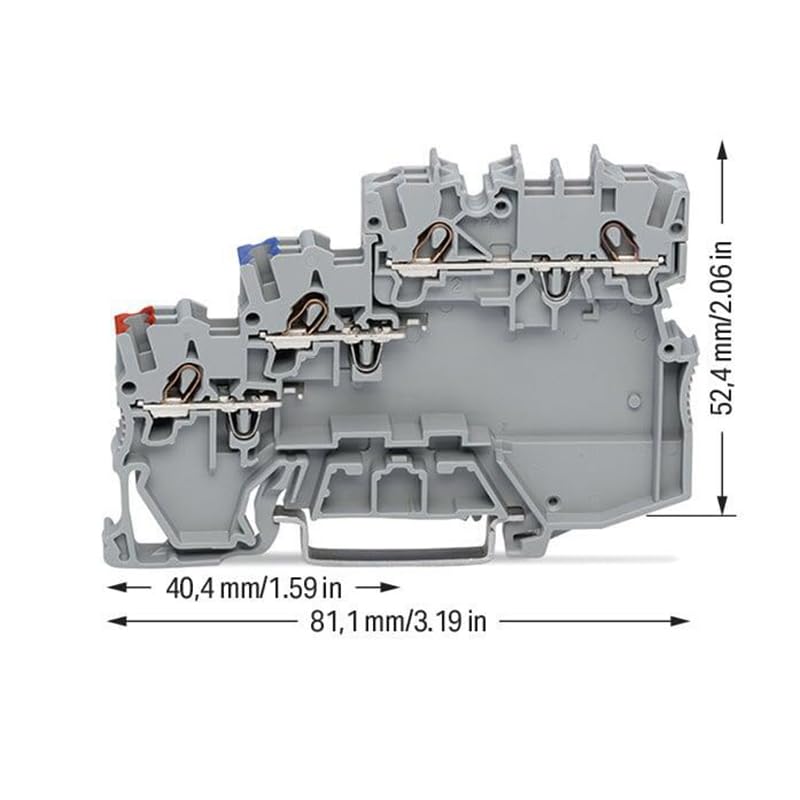 Vanky Industry 2pcs WAGO 2000-5311 3-Conductor Sensor Terminal Block 7 mm Wide Gray ?New
