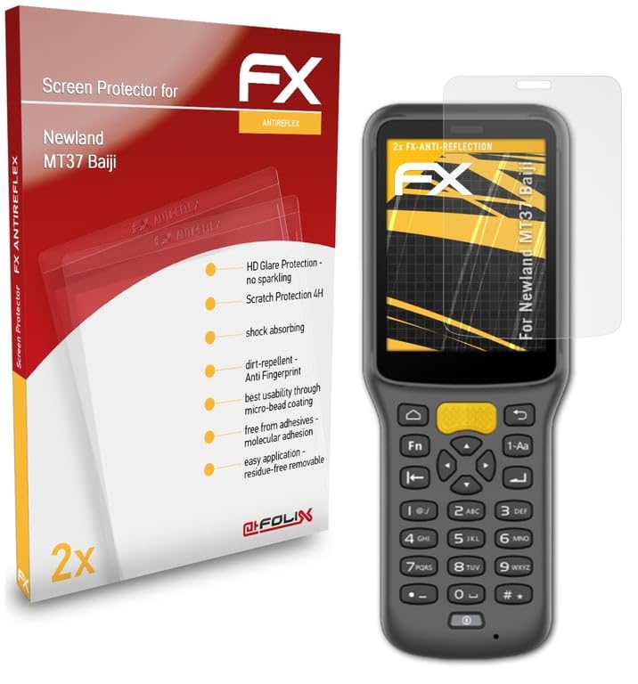 atFoliX Screen Protector compatible with Newland MT37 Baiji Screen Protection Film, anti-reflective and shock-absorbing FX Protector Film (2X)