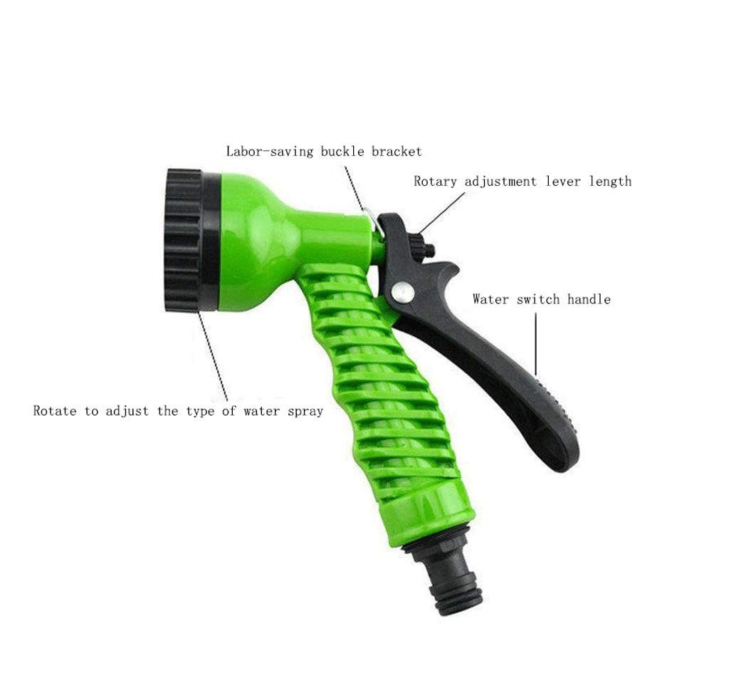 Tuyau d'arrosage multifonctionnel Tuyau d'eau télescopique à haute pression Tuyau d'arrosage extensible Pulvérisation d'eau 7 modes de pulvérisation différents pour le nettoyage de lavage de voiture