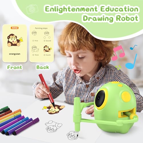 Drawing Robot for Kids, Upgraded Smart Magic Interactive Educational Drawing Robot with 150 Cards, Montessori Art Pinting Learning Toys for 3 4 5 6 7 8 Year Old Girls Boys Birthday Gift - Image 4