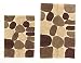 Cotton Craft - 2 Piece Bath Rug Set - Pebbles Stones with Spray Latex Back - Brown Multi - 100% Pure Cotton and absorbent - Super Soft and Plush - Hand Tufted Heavy Weight Durable Construction - Larger Rug is 21x32 Oblong and Second Rug is Oblong 18x24 - Easy care machine wash