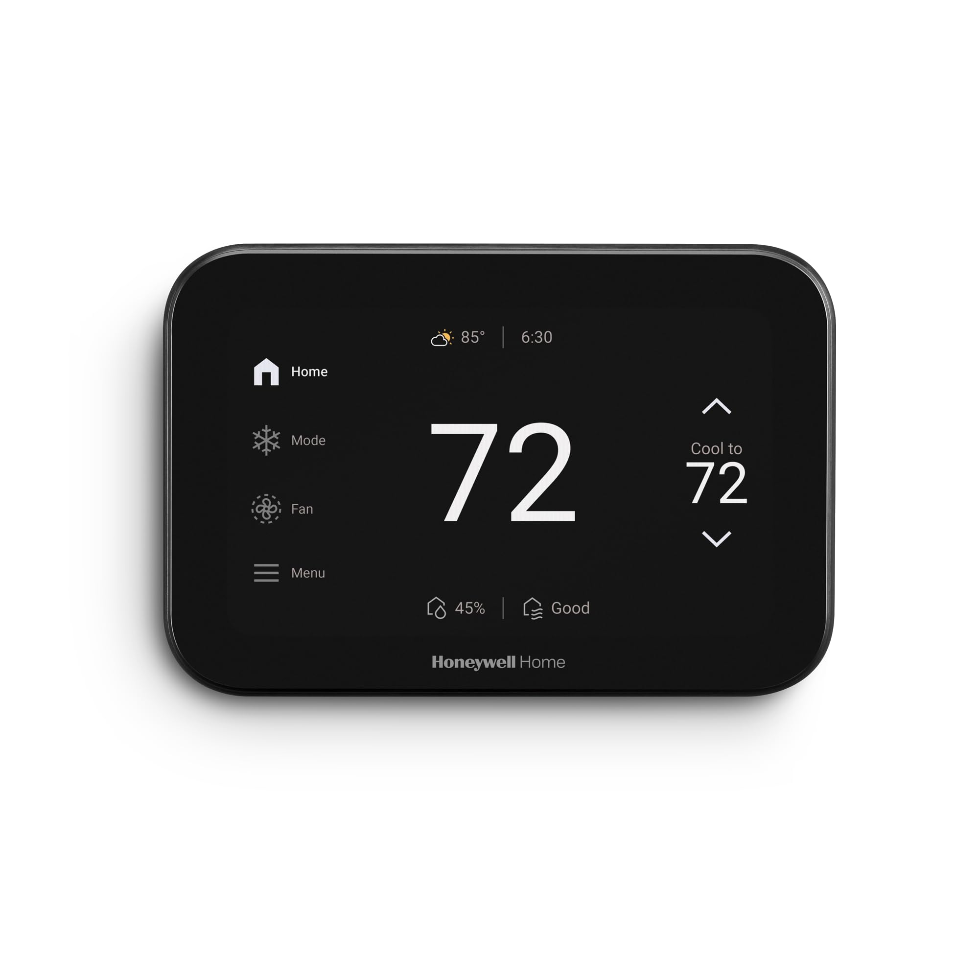 new honeywell home x8s wifi smart thermostat with video doorbell compatibility, iaq control, and customizable touchscreen display, black