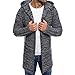 Produktbild CICIYONER Herren Oberteile Mit Kapuze Solide Stricken Graben Mantel Jacke Strickjacke Lange Ärmel Outwear Bluse