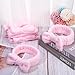 shioueoyu 12Pcs Pink Spa Headband Soft Coral Fleece, Makeup Headband Spa Headbands for Washing Face Pink Bow Skincare Headbands Elastic Party Favors, Washable for Makeup, Skincare Washing Face