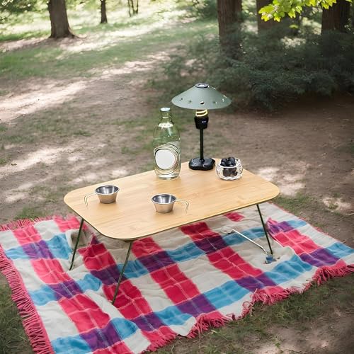 Table camping pliable bois support ordinateur portable lit cuisine - 7