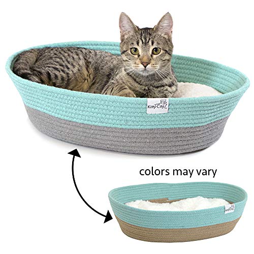 Kitty City Cotton Rope Woven Cat Bed, Cat House- Colors may vary