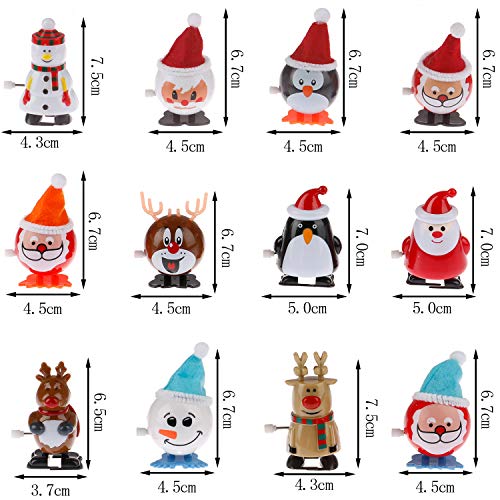 LOCOLO 12Pcs Christmas Wind Up Toys Xmas Clockwork Toy Party Favors for Kids New Year Party Gifts - Thumbnail 3