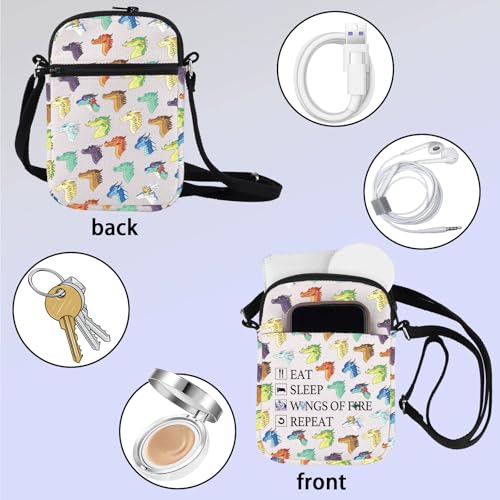 ZJXHPO Dragon Lover Cross Body Bag Eat Sleep Wings Repeat Messenger Bag Bookish Bookworm Shoulder Bag (Wings CB)3