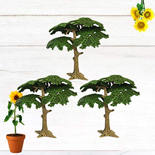 Toyvian Model Trees Cypress Miniature Artificial Tree Fake Plants Train Trees For Sand Table Models Scene Decoration 3Pcs Size S #TOP6