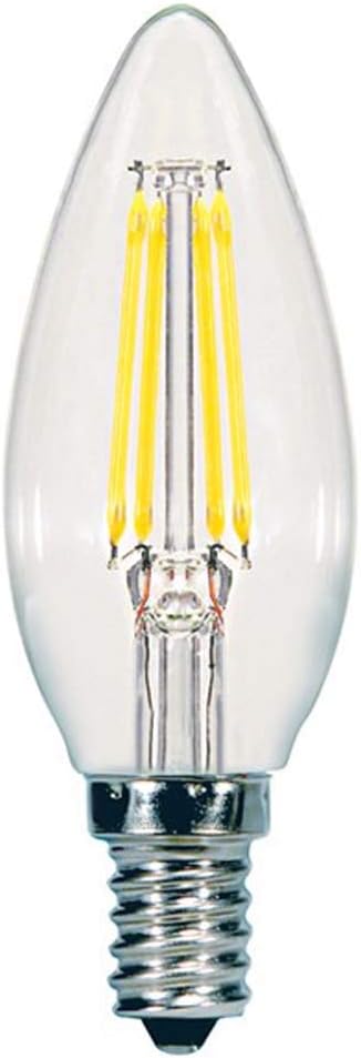 Satco S9961 Candelabra Light Bulb in Light Finish, 3.88 inches
