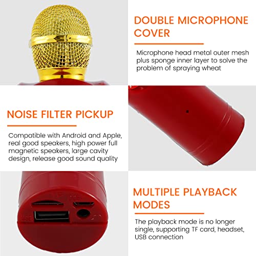 JaryforAZ_BRKaraoke Microphone Wireless Bluetooth5. 0 Microfone de Karaoke com Luzes LED 3W 1200mAh