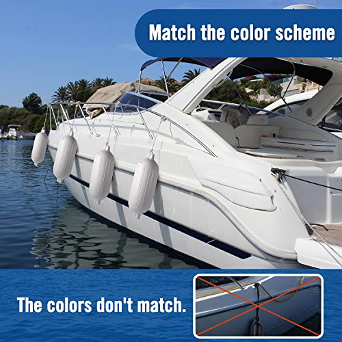 Image of Affordura Boat Fender 4 Pack Boat Bumpers Fenders with 4 Ropes