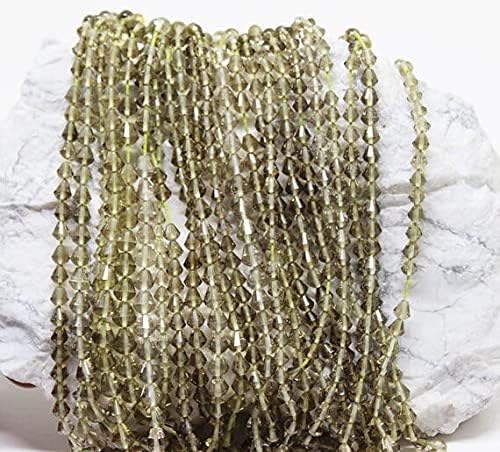 Quartz citron perles facettées 3-4mm pierres naturelles - 4