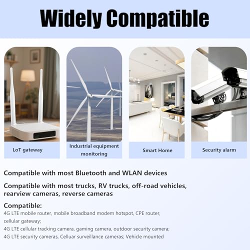 6dBi 4G LTE Antennas 2pcs SMA Male Omnidirectional Aerial 700-2700Mhz Connector for Netgear TP-Link Routers Trail Cameras Modem Terminal Wireless Network Card USB Adapter Hub Bluetooth WiFi Video - Image 4