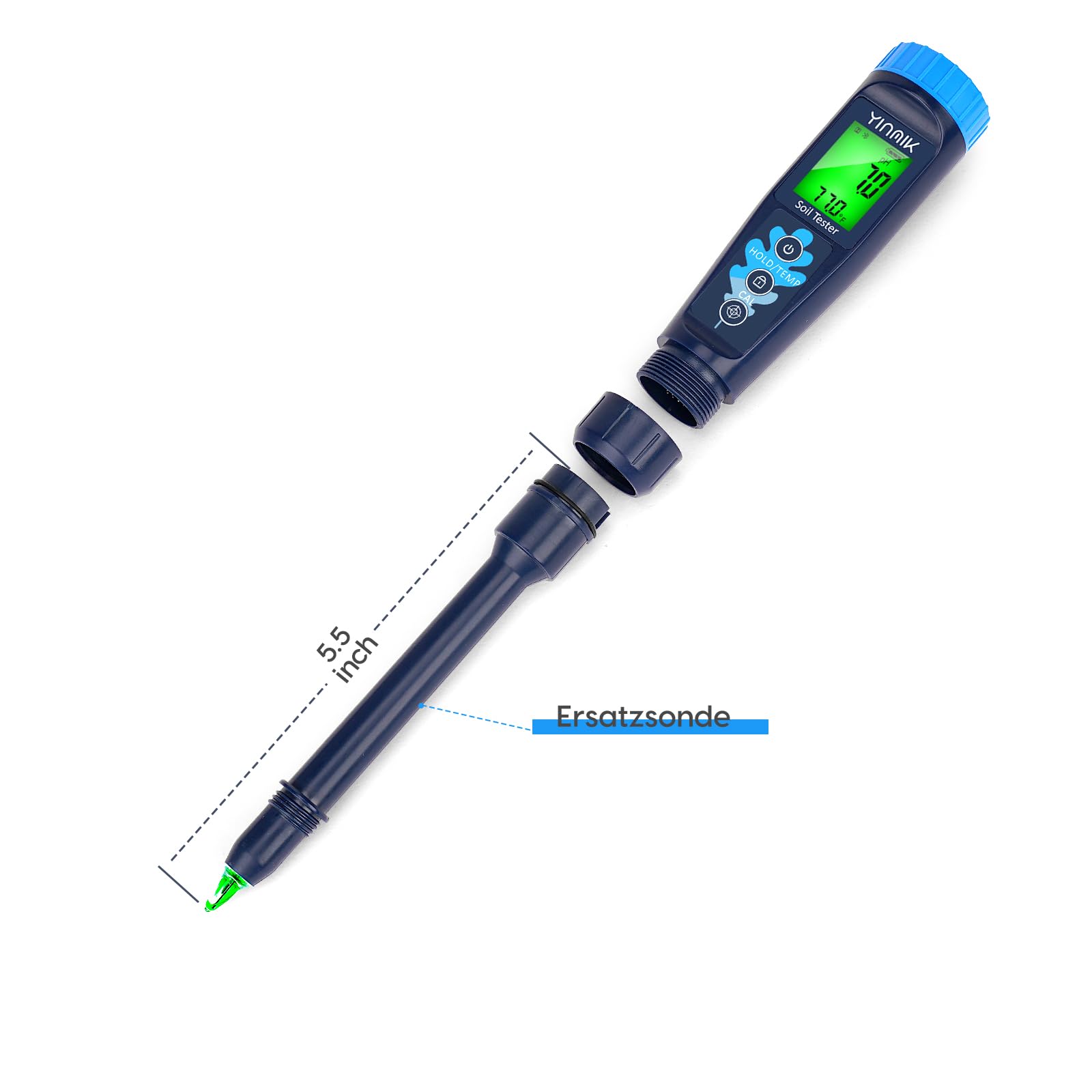 YINMIK Boden pH Sonde für YK-S01E Boden pH Messgerät, Ersatz Bodenelektrode für pH Tester