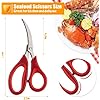 Kitchen Seafood Scissor for Crab Legs, 6 Pack Crab Leg Scissors Lobster Shell Cracker, Lobster Shrimp Crayfish Crawfish Fish Scissors, Seafood Crabs Crackers and Tools