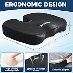 LNKOE Seat Cushion Memory Foam Cushion for Office Chair, Car Seat, Airplane, Bleacher - Sciatica & Hip & Coccyx Pain Relief Desk Chair Cushion for Long Sitting Office Workers, Car Drivers - Image 2