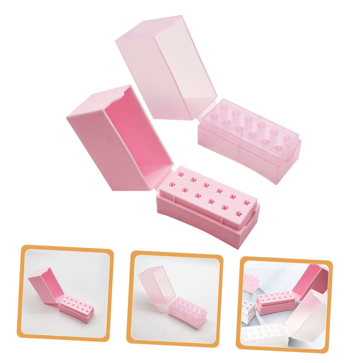 Healeved 8stücke Nagelbohrer Bit Aufbewahrungsbox Faltbarer Organizer Für Nagelbohrer Praktischer Aufbewahrungsständer Für Maniküre-zubehör Und Transparent