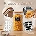 Extra Large Square Glass Flour & Sugar Storage Containers with Airtight Lids, 168oz 2 Pack Glass Jars with Bamboo Lids, Air tight Pantry Food Storage Containers for Cereal, Pasta, Rice Organizers