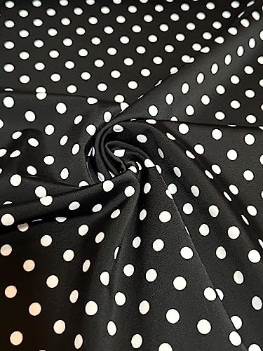 Kikitextiles KTPN-055 Polka Dots Print Premium Nylon Spandex Fabric - Ultra-Soft & Stretchy 4-Way Stretch Fabric By The Yard - Perfect For Activewear And Swimsuit Fabric cover