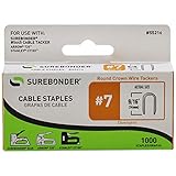 Surebonder 55216 Heavy Duty 9/16-Inch Length Round Crown Wire Tacker Staple, Arrow T25 Type, 1000 Count