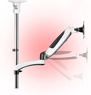 Monitor Arms Single Monitor Stand Adjustable Ceiling Monitor Mount Stand 15"-27" Gas Spring Monitor Stand Arm with VESA 75x75/100x100, Holds Up to 17.6lbs with Swivel, Tilt (Size : 46CM, Style : A