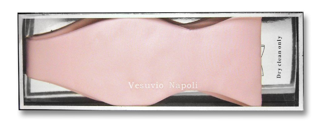 Vesuvio Napoli SELF TIE Bow Tie Solid PINK Color Men's BowTie