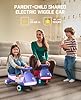 FanttikRide N7 Classic Electric Wiggle Car with Pedal, Rechargeable Battery, Ride on Toys, Swing Car, 2 Speeds, Anti-Rollover, Flashing Light Wheels, Bluetooth, for Ages 3 and Up, 150 Lbs, Pink #4