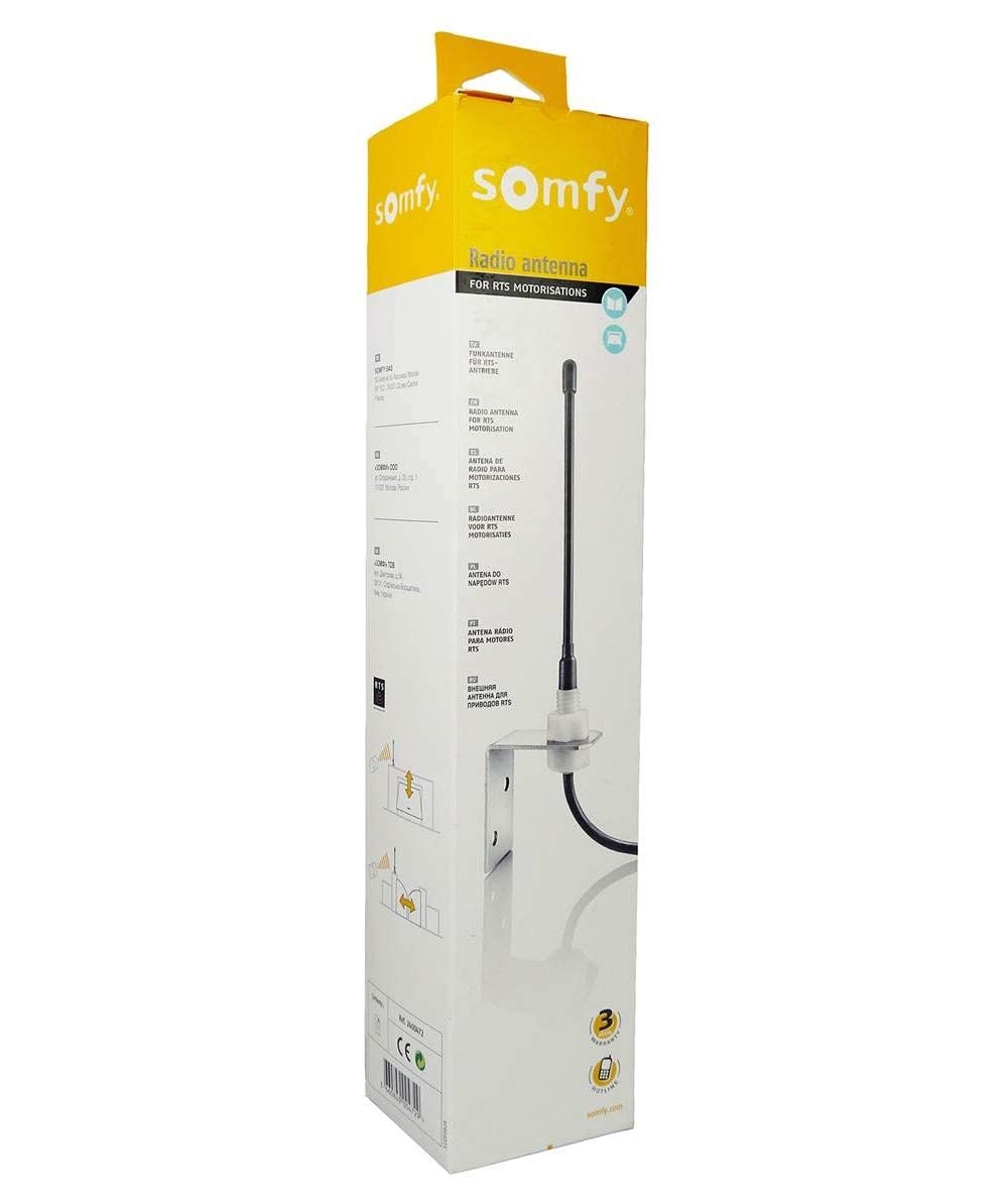 Somfy 2401539 - Keypop 2 canaux RTS | Haute Résistance | Télécommande Portail & 2400472 - Antenne pour Moteur de Portail et/ou Garage RTS | Améliore la Portée Radio des Télécommandes