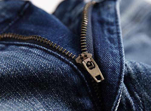 chouyatou Men's Cool Stylish Wolf Pattern Print Regular Fit Distressed Stretch Denim Jeans Pants4