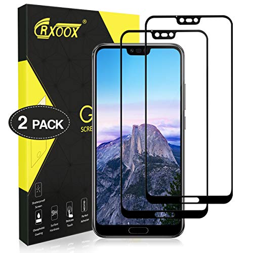 CRXOOX - Pellicola salvaschermo in Vetro temperato per Huawei Honor 10, 9H, Anti-Olio, Senza Bolle, 2 Pezzi