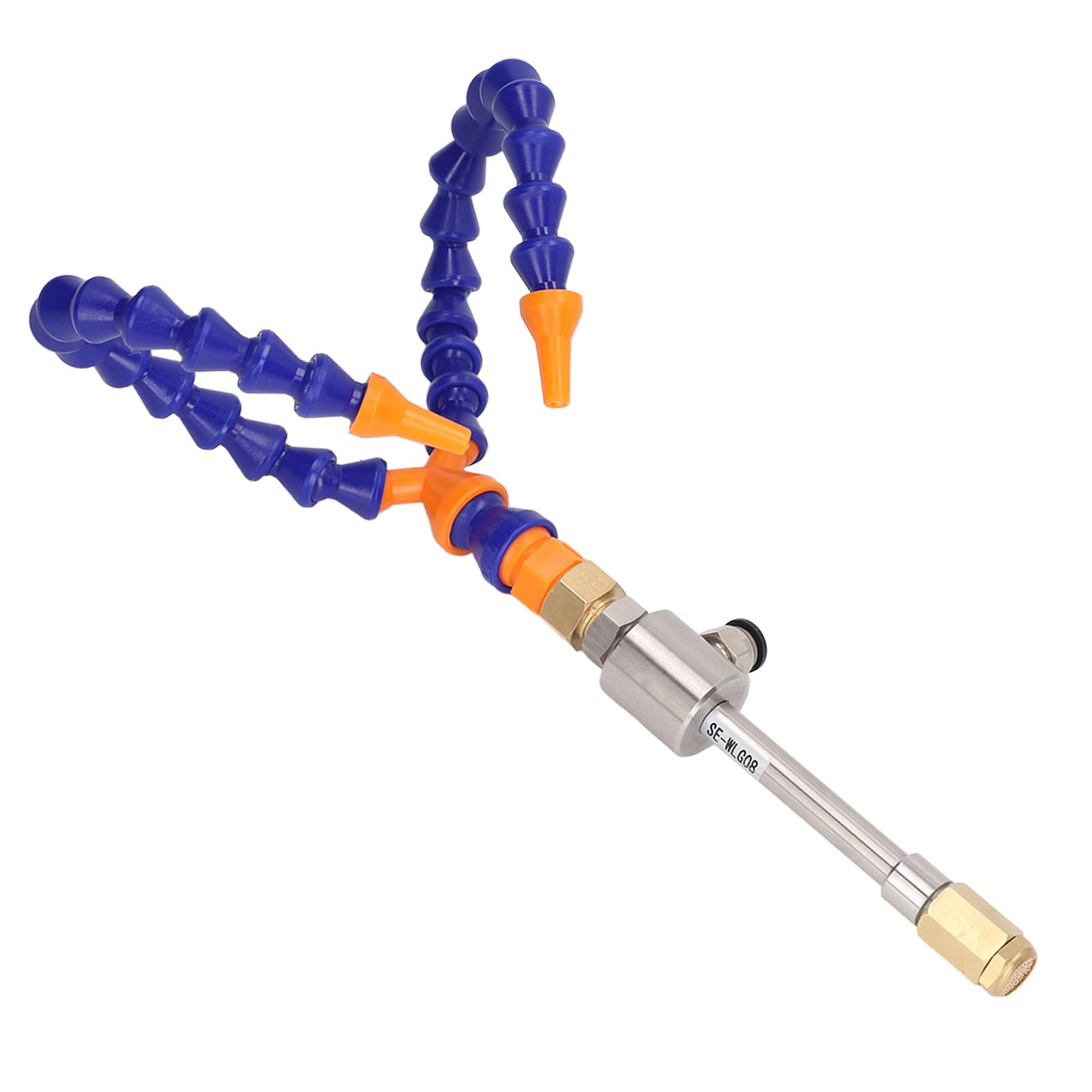 Cold Air Cooling Set, Double End Cold Air Gun Flexible Hose, Stainless Steel Vortexing Flexible Tube Cold Air Gun with Connector for Milling Drill