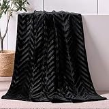 Whale Flotilla Fleece Throw Blanket for Couch, Soft Fluffy Sofa Bed Blanket with Chevron Pattern for
