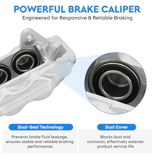 Front Left & Right Brake Caliper Set for 2005-2023 Toyota Tacoma, for 2003-2009 Toyota 4Runner (Casting #13WG), for 07-14 FJ Cruiser, for 2000-2006 Toyota Tundra (Casting #13WG), 19-2984 19-2985 2PC by Yeywo - Used condition - Image 4