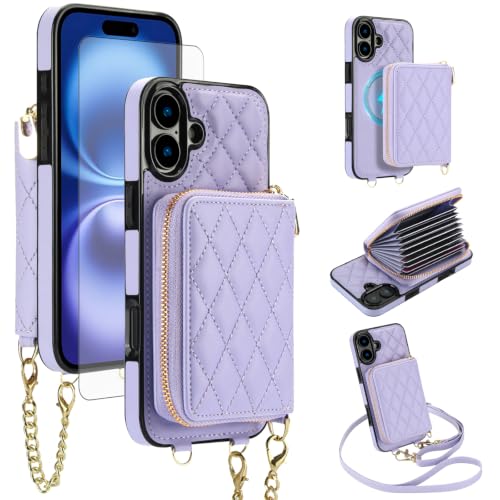 Étui portefeuille iPhone 17 Asuwish magnétique 2 en 1 avec porte-cartes