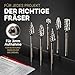 Adlerfokus Hartmetall Frässtifte [UNIVERSAL] 6 Stück Metall Fräser mit 3mm Schaft - Hartmetallfräser - Metallfräser - Frässtifte für Metall - Metallfräse - Dremel Fräser - Fräsbohrer Metall