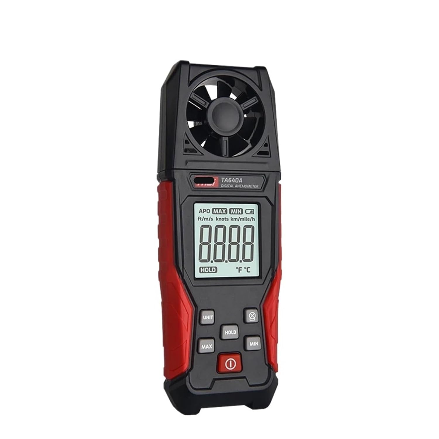 Handheld Anemometer, TA640A Digital Anemometer Temperature Wind Speed Gauge Meter