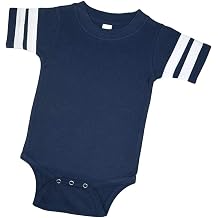 Monag Short Sleeve Baby Onepiece, Short Sleeve Blank Football Baby Bodysuit