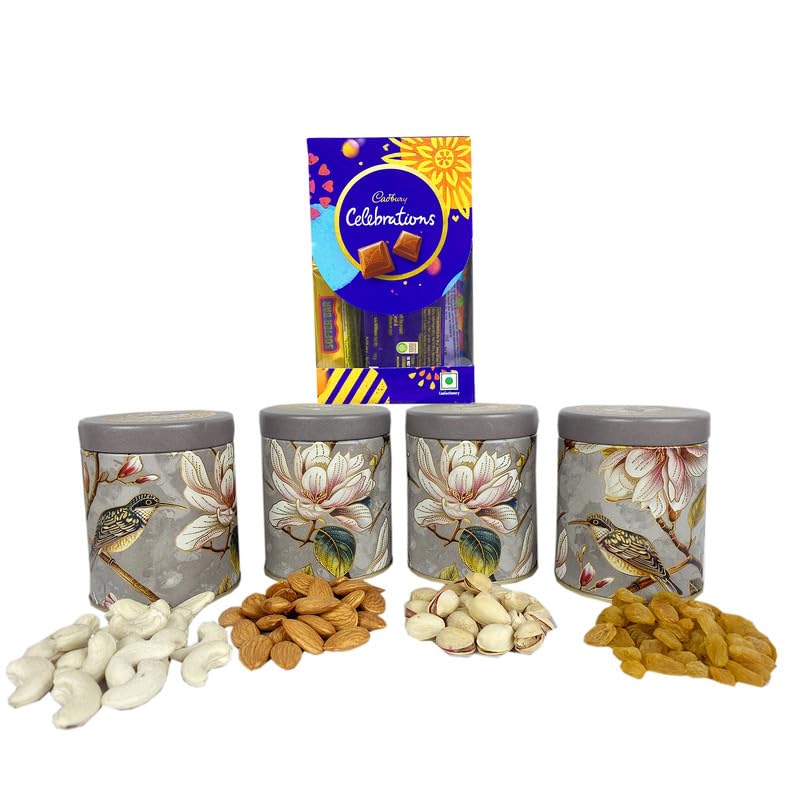 Image of NUTRI MIRACLE Diwali Gift Hamper Chocolates Dry Fruits Nuts Laddu Candles for Employees Gifting