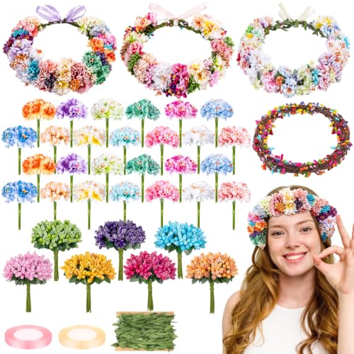 263 Pcs(20 Sets) DIY Flower Crowns Making Kit