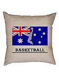 Hollywood Thread Australia Basketball Silhouette Flag -Decorative Linen Throw Cushion Pillow Case...