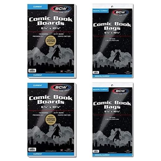 BCW Current Comic Bags and Backing Boards | 200 Bags & 200 Boards | Acid-Free Archival Storage | Protects Comics from Damage | Crystal Clear Polypropylene Cut Comic Book Bags and Boards