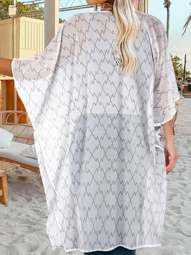 Image of Women's Kimono Beach Cover up for Summer Bathing Suits Cardigans Casual Loose Swimwear 2026