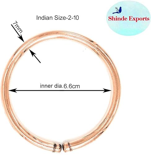 Shinde Exports THICKCOPPER2-12 Heavy Pure Copper Bracelet/Kada 80Gm Brown For Men And Women Natural Handmade Cuff/Kada Bangle From India thumb #2