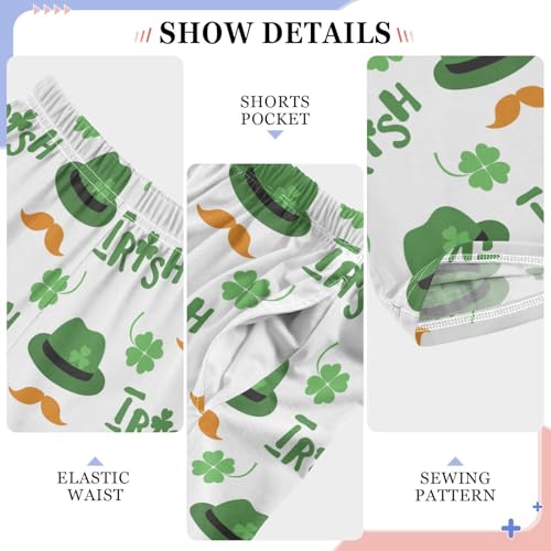 ZZXXB Irish Leprechaun Hat Beard Boys Long Pants Soft Trousers Elastic Waist Kids Lounge Bottoms with Pockets S-XL4